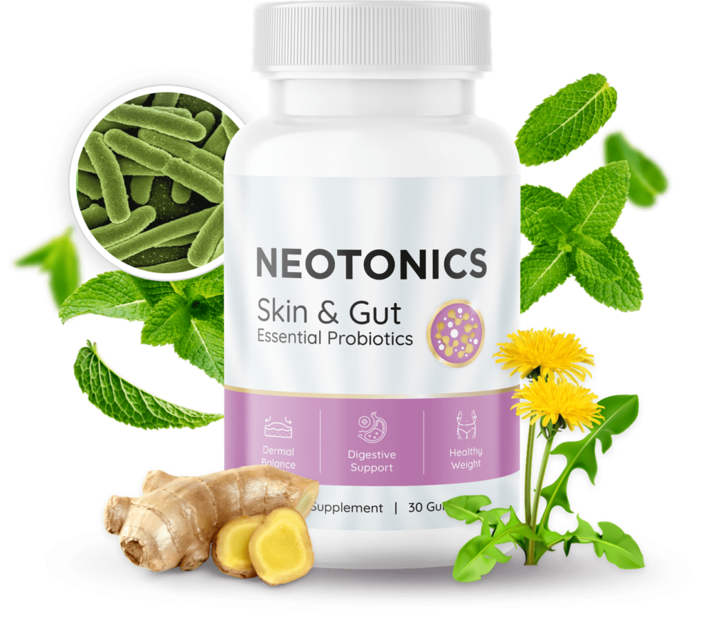 neotonics skin and gut gummies reviews jar with decorations